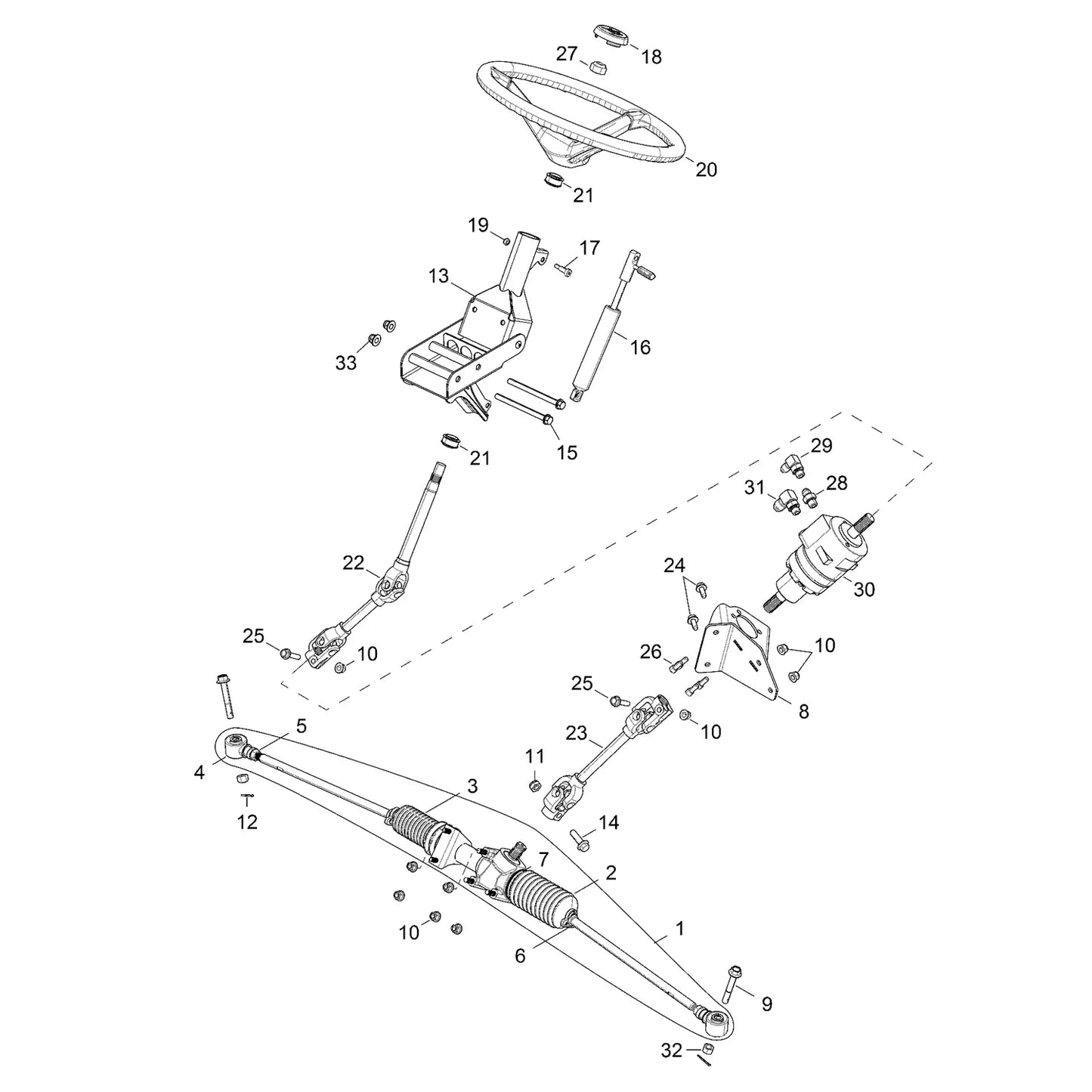 Steering Gear Box Assembly, Part 1823902