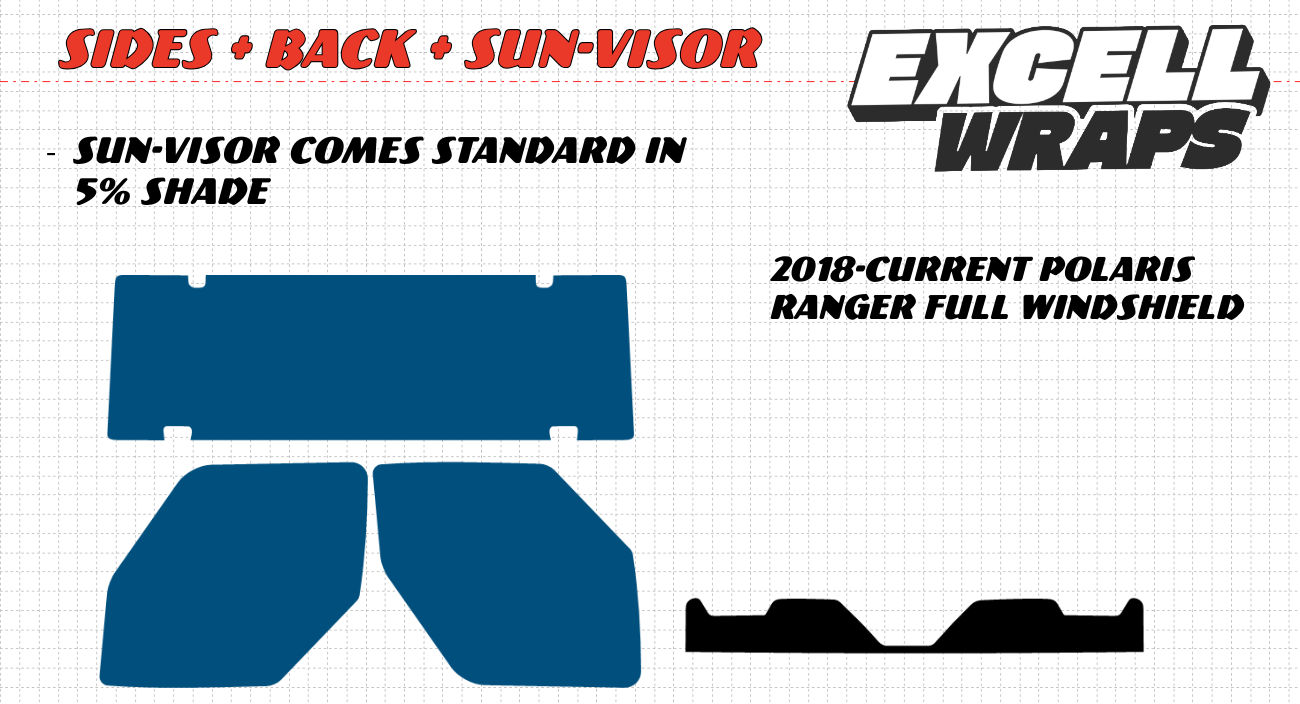 Pre Cut Tint - Polaris Ranger XP 1000 Single Cab (2018-Current)