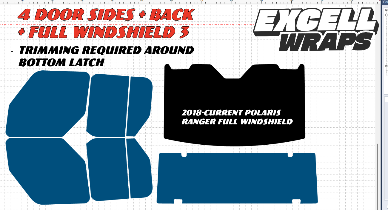 Pre Cut Tint - Polaris Ranger XP 1000 Crew Cab (2018-Current)