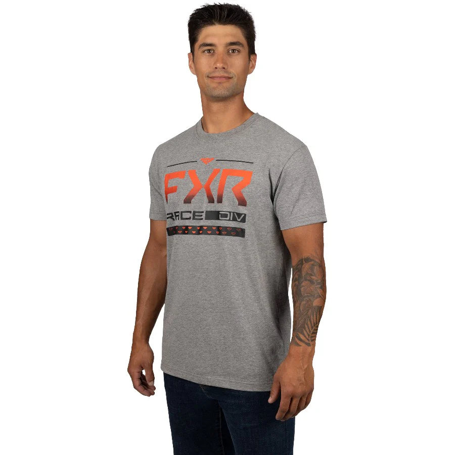 M Race Division Premium T-Shirt - XL - Grey Heather/Lava